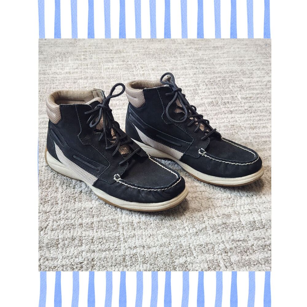 Sperry Top-Sider Women's Black Hi-Top Boat Shoes Sneaker Booties Size 8.5